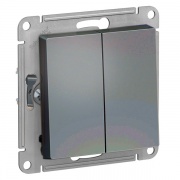 Двухклавишный выключатель 10А SE AtlasDesign, грифель