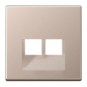 Накладка 2-ая компьютерной/телефонной RJ45/RJ11 розетки наклонная Jung A Шампань