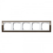 Рамка 5-ая Gira Event Clear Коричневый цвет вставки Белый глянцевый