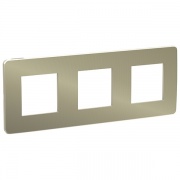 Рамка Unica Studio Metal 3  поста, бронза/бежевый