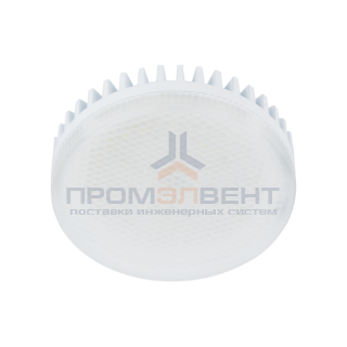 Ecola GX53   LED 10,0W Tablet 220V 2800K матовое стекло (ребристый алюм. радиатор) 27x75