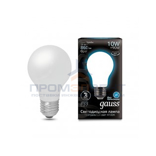 Лампа Gauss Filament А60 10W 860lm 4100К Е27 milky LED 1/10/40