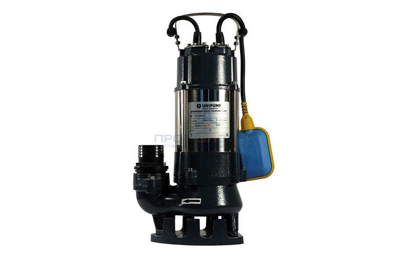 Насос фекальный UNIPUMP FEKAPUMP V750 F - 0,75 кВт (однофазный, Hmax 10м, Qmax 300л/мин,кабель 6м)