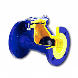 Клапан обратный шаровой Zetkama 400 D - Ду350 (ф/ф, PN10, Tmax 70°C, исполнение №55)