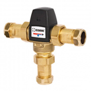 Клапан термостатический смесительный ESBE VTA523 - CPF22мм (компрессионное подключение, с переходником НР 1", Tmax. 95°C, точка переключения 50-75°C)