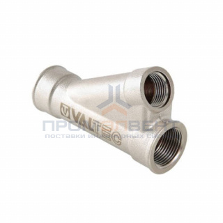 Тройник с отводом на 25° VALTEC VTr.136 - 1/2" x 1/2" (резьбовой, латунь никелированная)