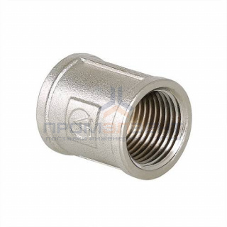 Муфта VALTEC VTr.270 - 1/2" (резьбовая, латунь никелированная)