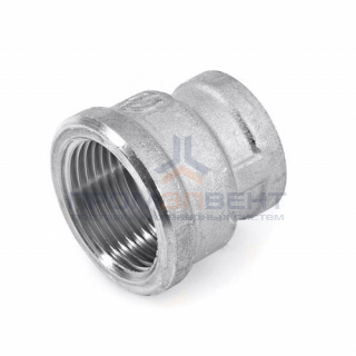 Муфта латунная резьбовая переходная STOUT - 1"1/2 x 1/2" (никелированная)