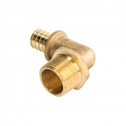 Переход на наружную резьбу угловой STOUT - 20 x 1/2" (для труб из сшитого полиэтилена)