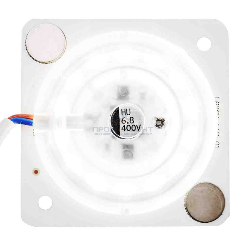 02-14 Плата светодиодная 220В, 12Вт, SMD2835, IP20, 80Лм/Вт, 6500 К, 63*63мм, прямоуольная с линзой, б/пульсации, ХБ