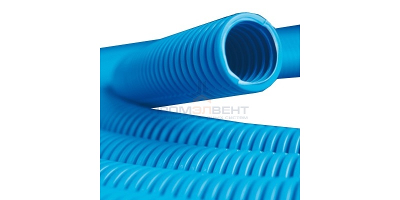 Труба ППЛ гибкая гофр. д.25мм, лёгкая без протяжки, цвет синий [бухта 50м]