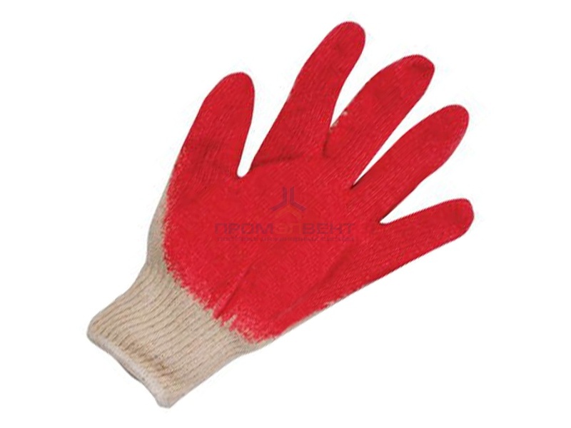 Перчатки вязаные х/б с резиновой заливкой наладонника