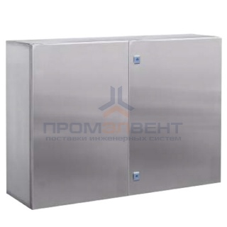 Навесной шкаф CE из нержавеющей стали (AISI 304), двухдверный, 1000 x 1000 x 300мм, с фланцем