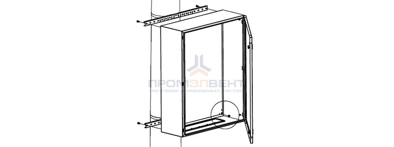 Комплект крепления шкафов CE/RAM box к столбу (ширина шкафа - 500 мм)