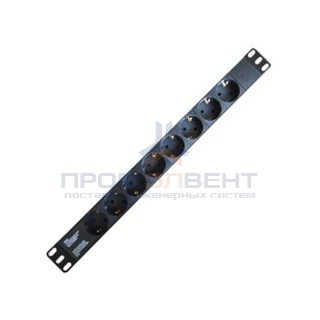 Блок розеток для 19" шкафов, 8 розеток Schuko